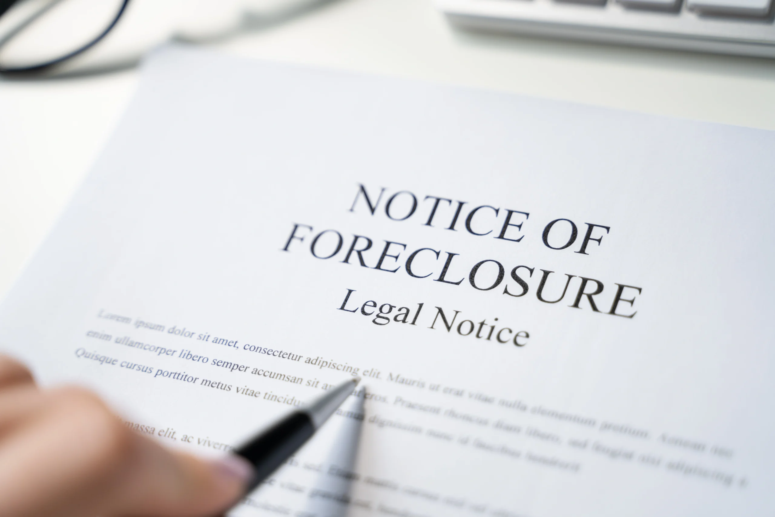 Legal notice regarding foreclosure process
